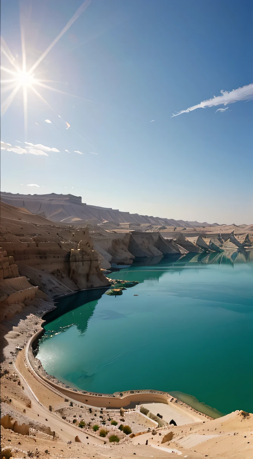 Create a magnificent image of the Dead Sea located in the Middle East, between the territories of Israel, Palestina, and Jordan.