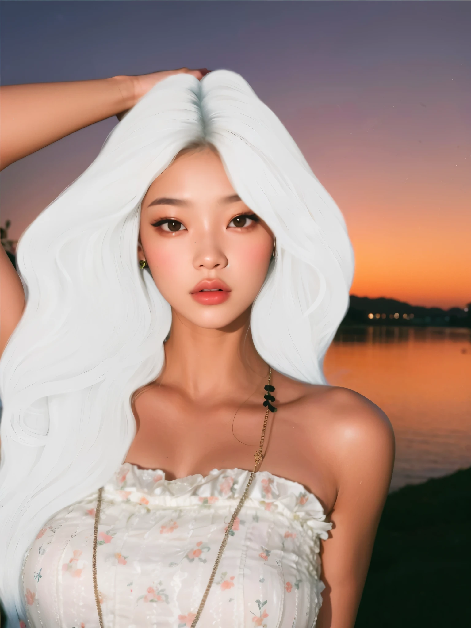 um close up de uma mulher com cabelos longos usando um vestido branco, Jennie Blackpink, linda sul Mulher coreana, maquiagem sul-coreana popular, Jinyoung Canela, maquiagem coreana popular, menina coreana, Bae Suzy, linda jovem Mulher coreana, bela jovem Mulher coreana, Retrato de Jossi do Blackpink, TaeJune Kim, asian features, Ulzzang, korean face features, Mulher coreana
