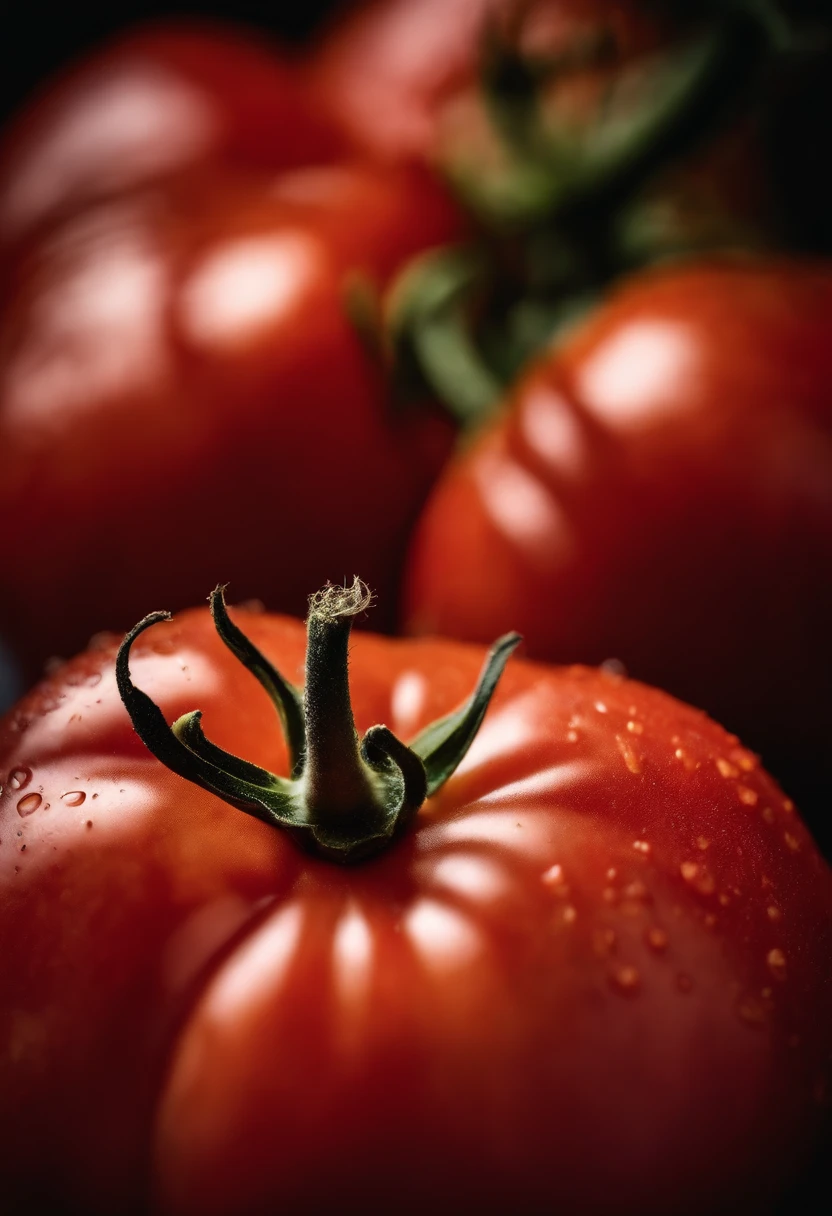 a detail shot of the textured skin of a tomato, highlighting its unique patterns, ridges, and imperfections that make each tomato distinct