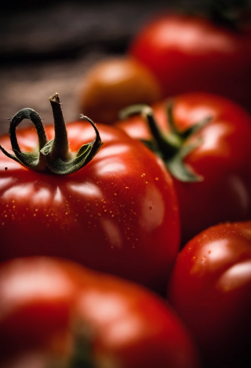 a detail shot of the textured skin of a tomato, highlighting its unique patterns, ridges, and imperfections that make each tomato distinct