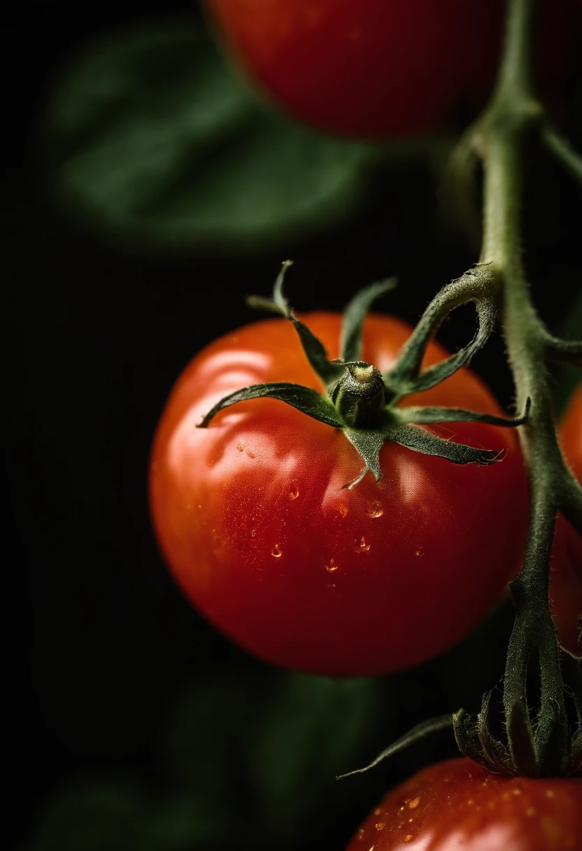 a detail shot of the textured skin of a tomato, highlighting its unique patterns, ridges, and imperfections that make each tomato distinct