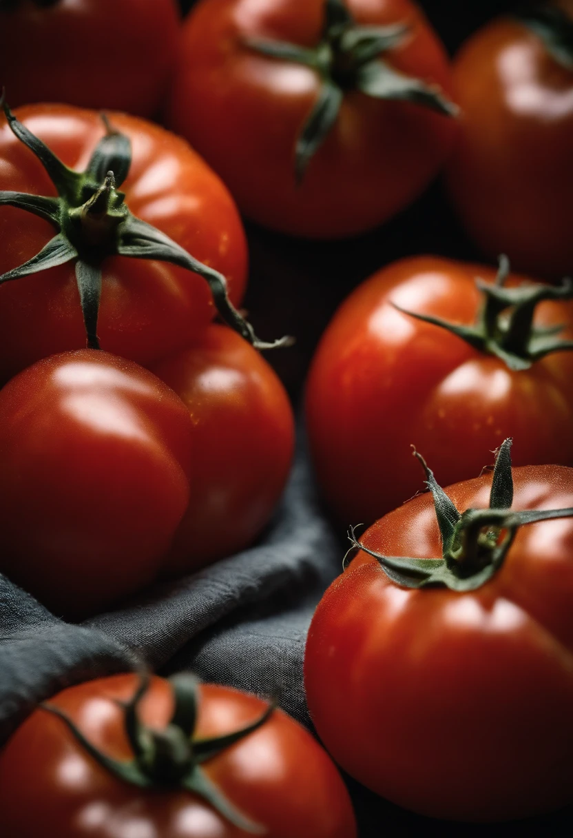 a detail shot of the textured skin of a tomato, highlighting its unique patterns, ridges, and imperfections that make each tomato distinct