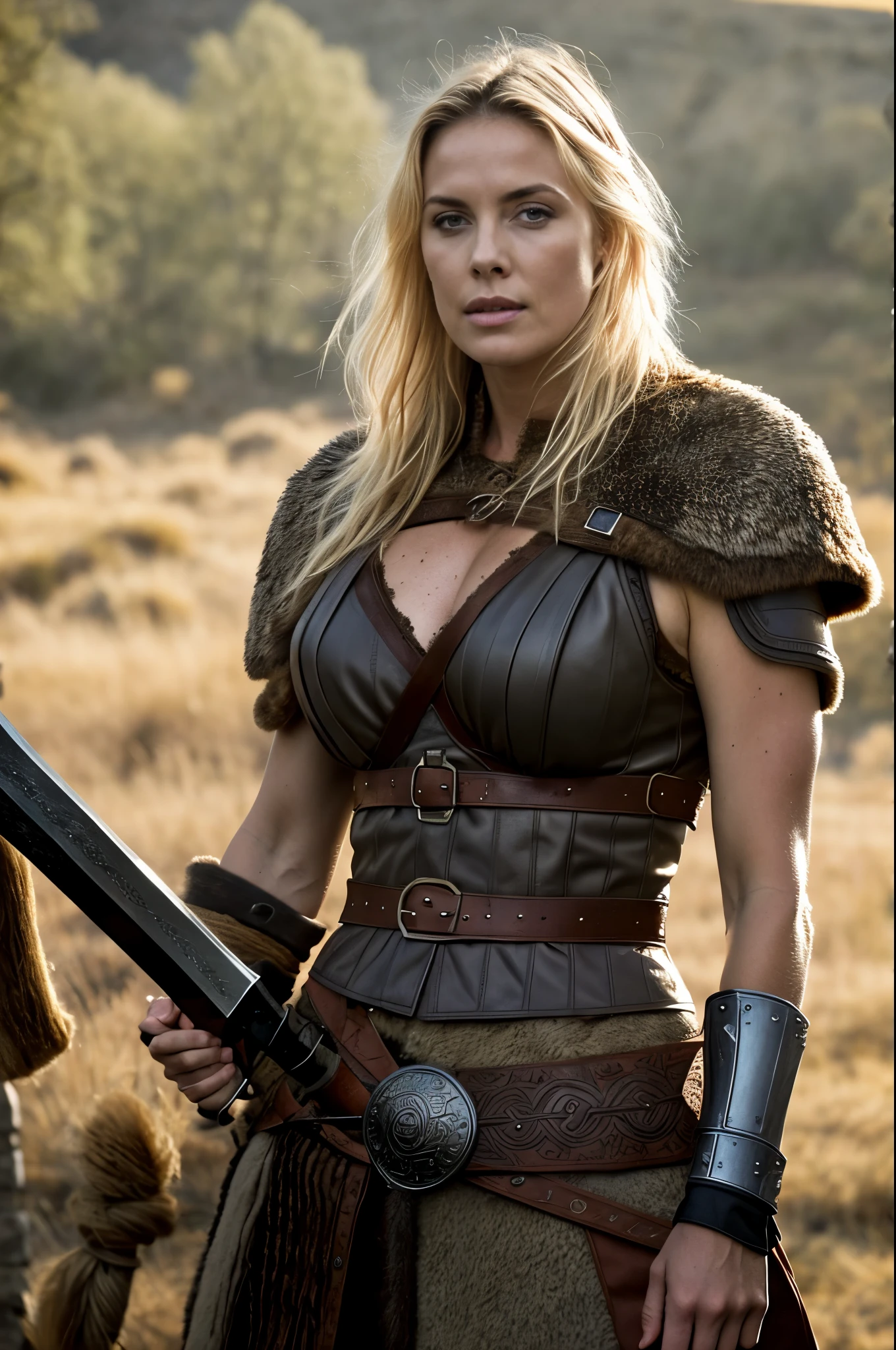 nsfw, full body, katheryn winnick, lagertha, sexy viking, sexy combat gear, combat hair style, battle axe, long flowing hair, blue eyes, seductively smiling, flirtatious, abs, Real Life, full bodyshot, (Ultra Realistic:1.4), Photorealism, Photography, 8K UHD, Photo, HDR, Complex and Elegant, Highly Detailed, Sharp Focus, Stunning, Beautiful, (Gorgeous: 1.2), Best Quality 1:1, Ultra Detail: 1.4, Best Shadows, (8k: 1.1), (beautiful detailed face), high contrast, (perfect lighting: 1.2), ((cinematic light)), colorful, hyper-detail, dramatic light, intricate detail, photograph by arny freytag, glamorous, sexy pose, seductively looking at the viewer, with a man viking, in their hut, they are half naked, she is stroking his penis, big hard penis, fellation, POV, penis in her ass