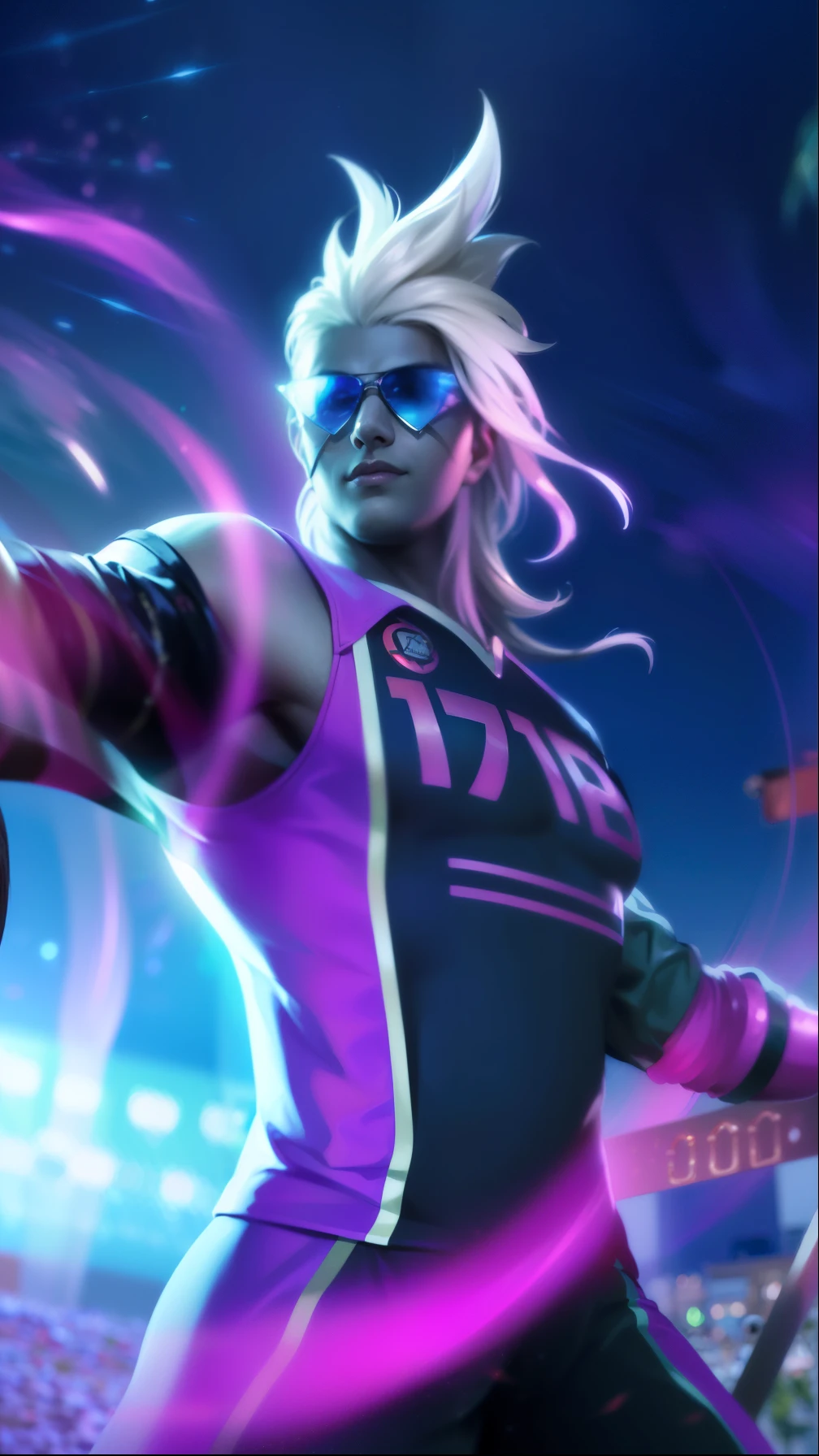 masculine male, masterpiece, ((perfect eyeest quality, (semirealism:1.9), beautiful lighting, (extremely detailed CG unity 4k fhd wallpaper), High Detail, Sharp focus, dramatic outdoors, 1 boy ,19 years old, white hair, smile.