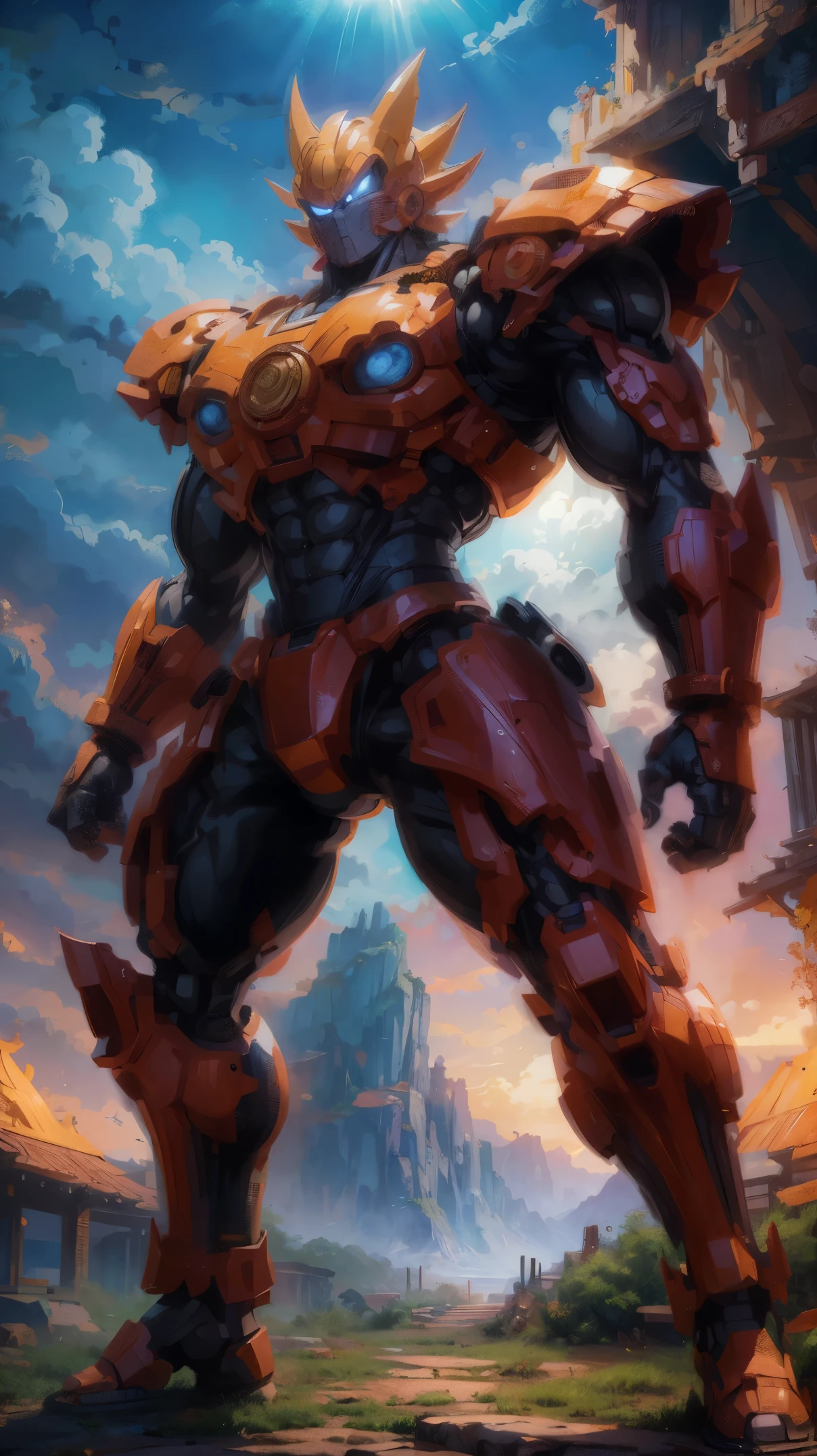 (manga cover:), Pen Drawing Style, HD 8K, Rich storyline, intricate background, Rich character detail, Dragon Ball Images, High-Level Perspective, Neon Night Scene, Rich atmosphere, Summer afternoon, Strong three-dimensionality, Vivid Character Expressions, Striking symbol shapes, Perfect Scene Detail, And the overall style is strong and bright.