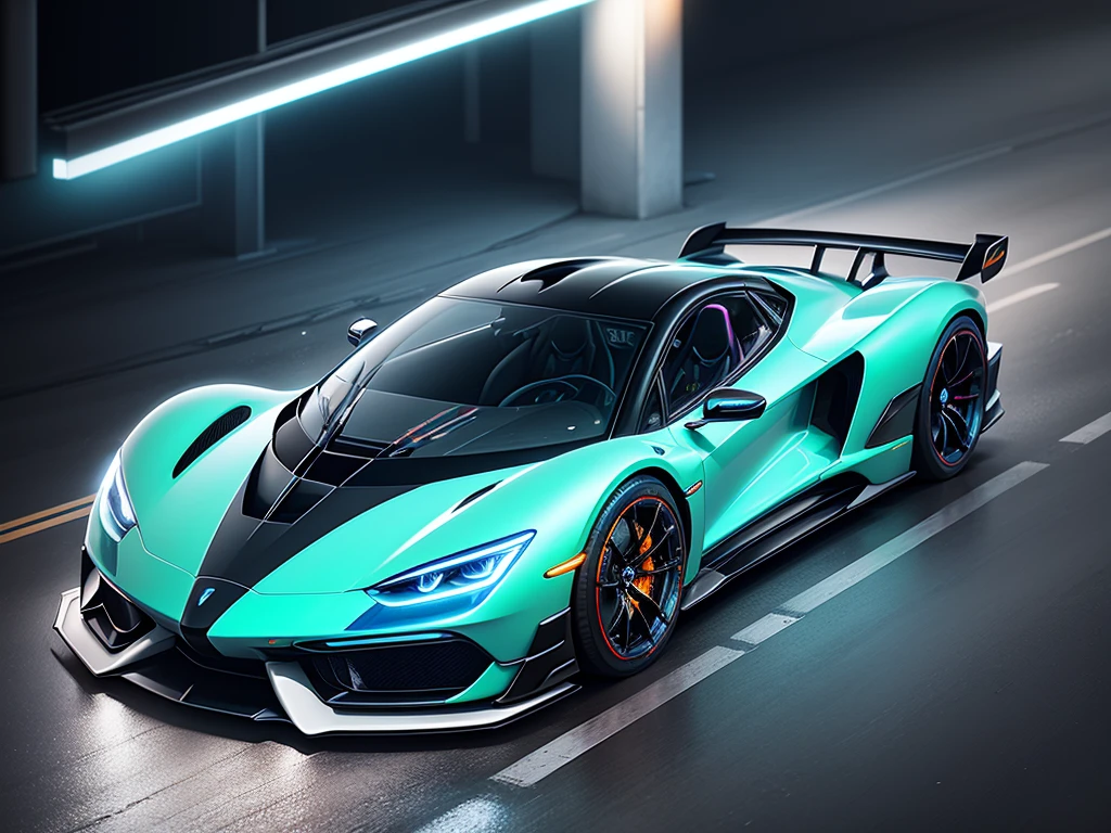 (1 transparent super car on gorgeous city streets),Color transparent plastic,cyber punk perssonage,industrial design,Smooth design feel,Sophisticated body structure,cleanness,(((Transparent visual impact))),(((Brilliant neon lights))),white backgrounid,ultra-realistic realism,hyper HD,high detal,best qualtiy,4K,
