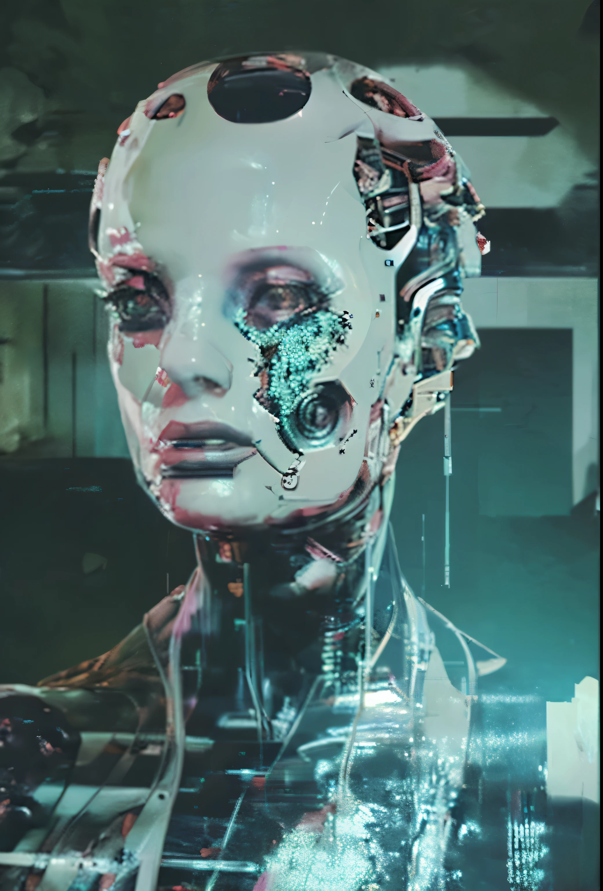 Close-up of a woman with futuristic head and futuristic face, O retrato da menina cyberpunk, arte digital cyberpunk, Estilo de arte cyberpunk, Greg bipe |, beep masterpiece, cara bonita da menina cyberpunk, retrato cyberpunk, cyberpunk themed art, Bipe!!, beep art, advanced digital cyberpunk art, pintura digital cyberpunk, Retrato de um androide feminino