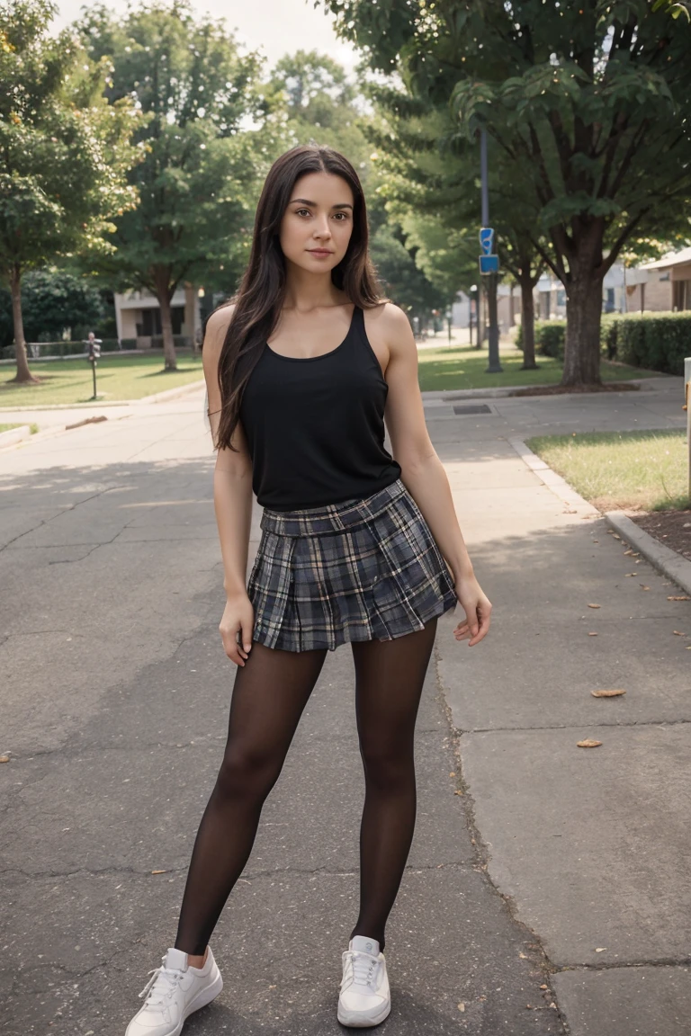Housewife. in playground. highleg black panties. string black panties. red dress. naughty smile. spread legs