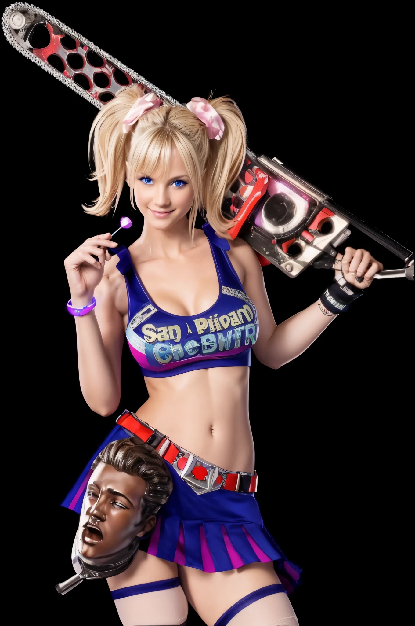 blonde hair,smiling,beautiful,(((deep navel))),SEXY,(((glowing blue eyes))),looking at camera