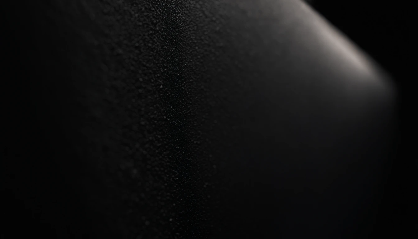 a detailed macro shot of the texture of an empty black wall, focusing on the fine grain and subtle imperfections that give it character and depth