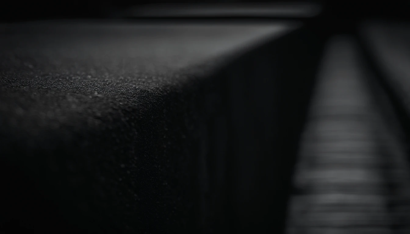 a detailed macro shot of the texture of an empty black wall, focusing on the fine grain and subtle imperfections that give it character and depth