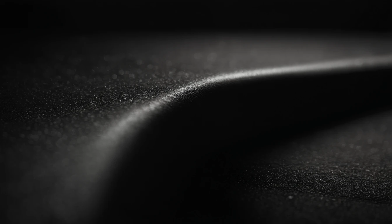 a detailed macro shot of the texture of an empty black wall, focusing on the fine grain and subtle imperfections that give it character and depth
