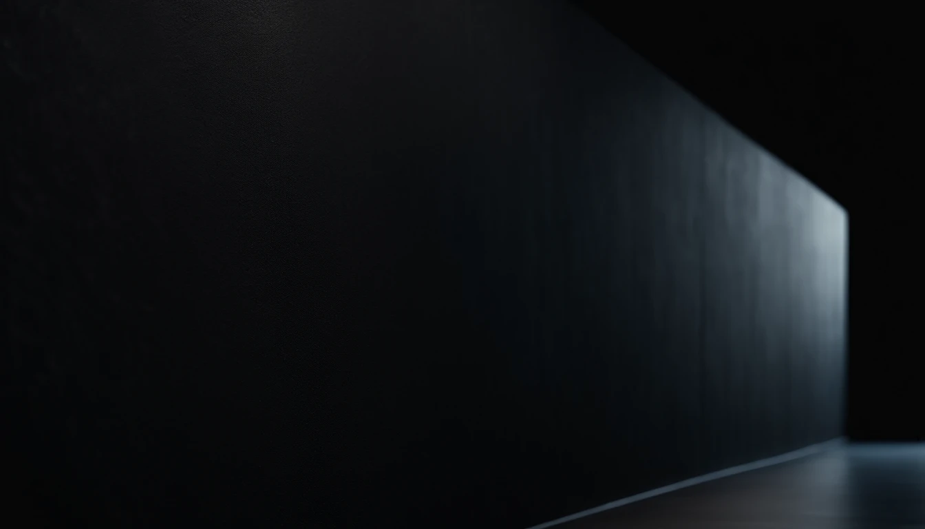 a detailed macro shot of the texture of an empty black wall, focusing on the fine grain and subtle imperfections that give it character and depth