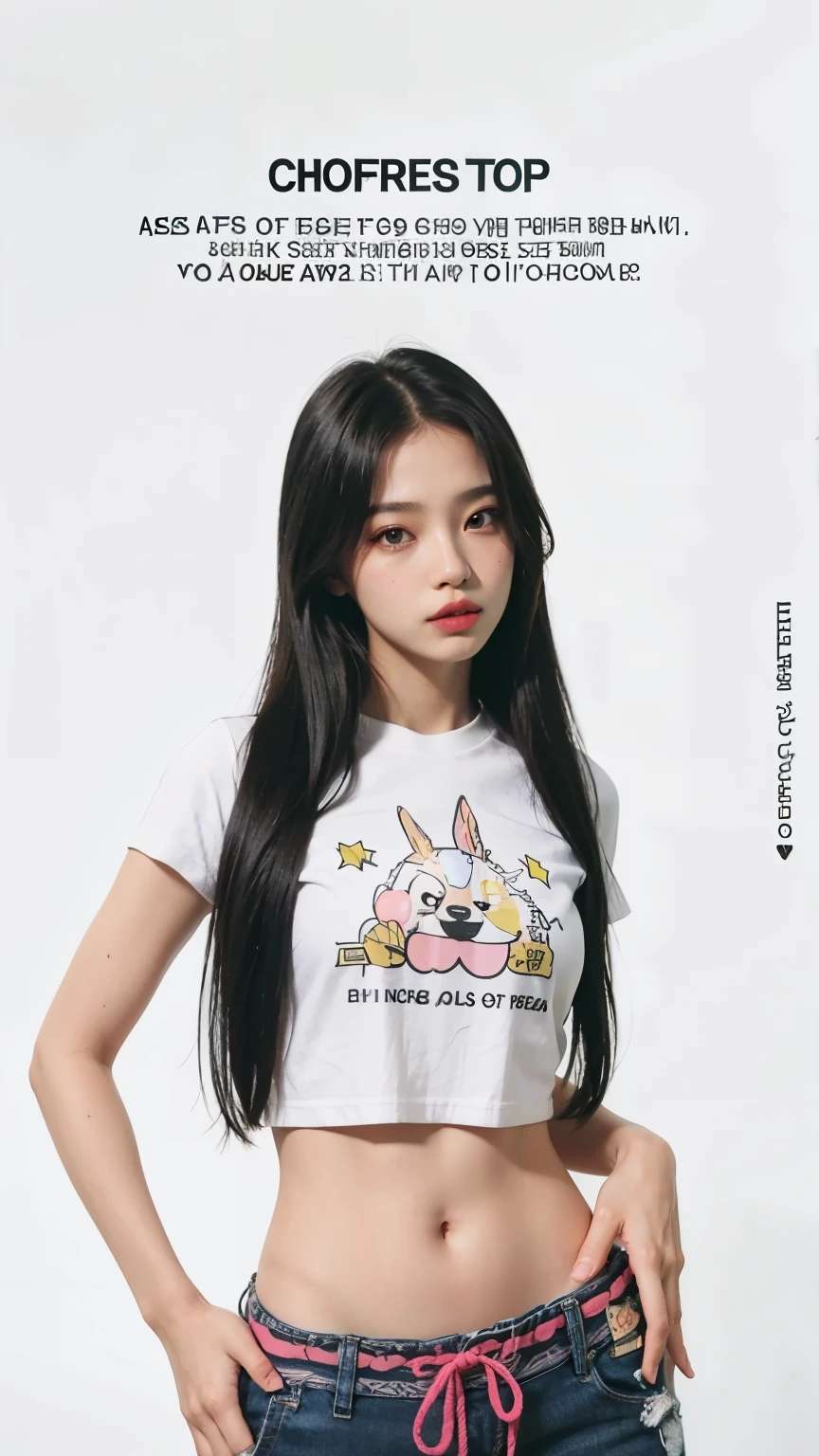 a close up of a person wearing a shirt and jeans, foto oficial do produto, jennie blackpink, TaeJune Kim, linda Delphine, jossi do blackpink, she is wearing streetwear, Jaeyeon Nam, arte oficial, KDA, imagem vazada, ultrarrealista doce coelhinho , Parque Roseanne do Blackpink, imagem oficial do produto, BT21, portrait of jossi do blackpink