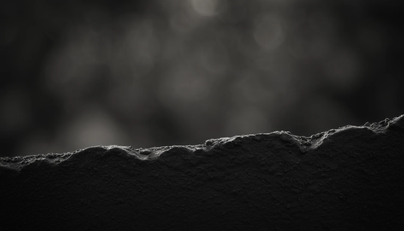 a detailed macro shot of the texture of an empty black wall, focusing on the fine grain and subtle imperfections that give it character and depth