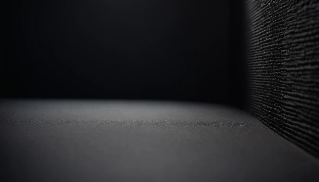 a detailed macro shot of the texture of an empty black wall, focusing on the fine grain and subtle imperfections that give it character and depth