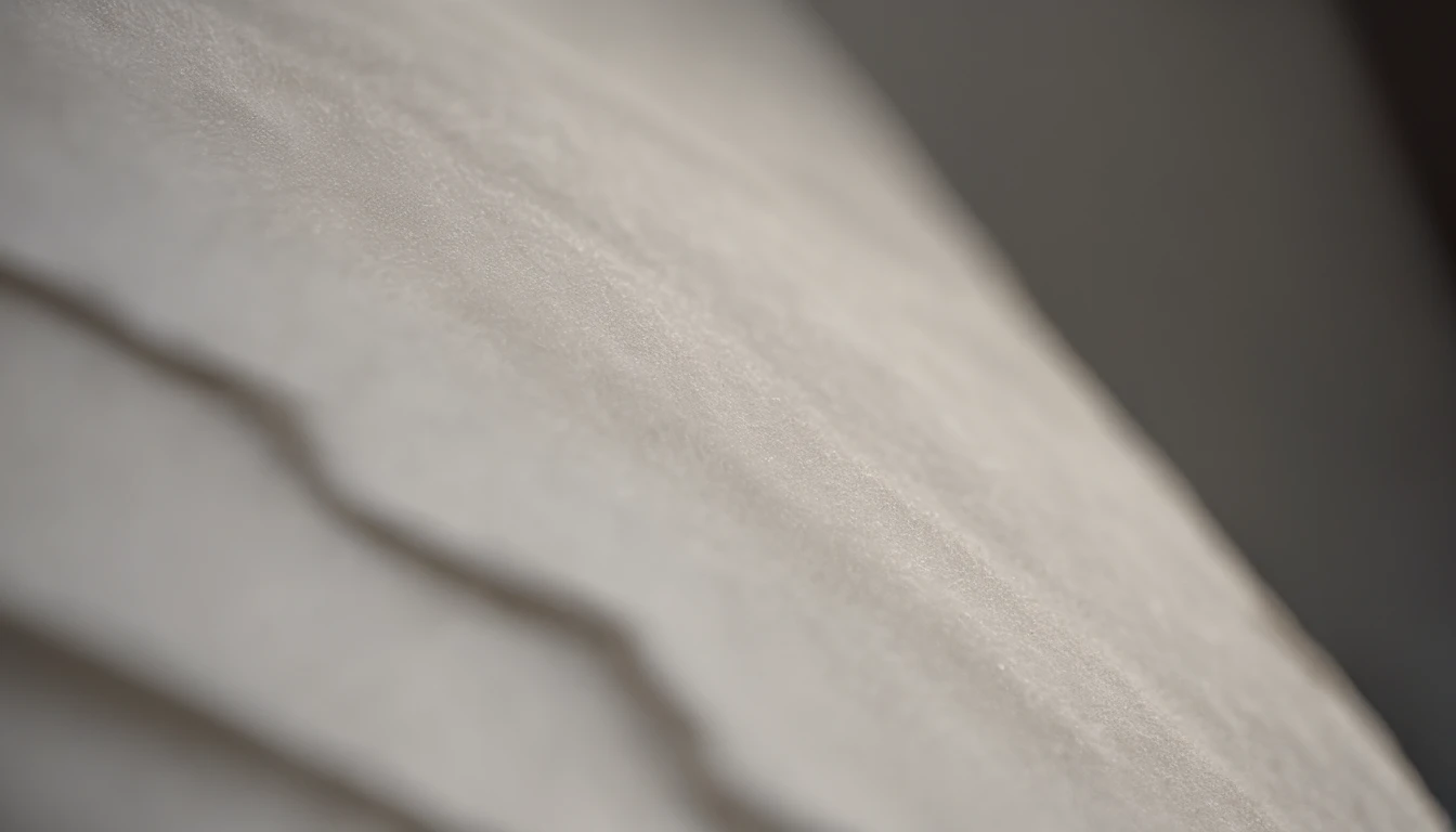 a detailed macro shot of the texture of an empty white wall, focusing on the fine grain and subtle imperfections that give it character and depth