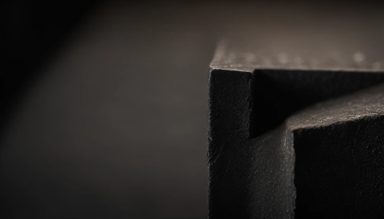 a detailed macro shot of the texture of an empty black wall, focusing on the fine grain and subtle imperfections that give it character and depth