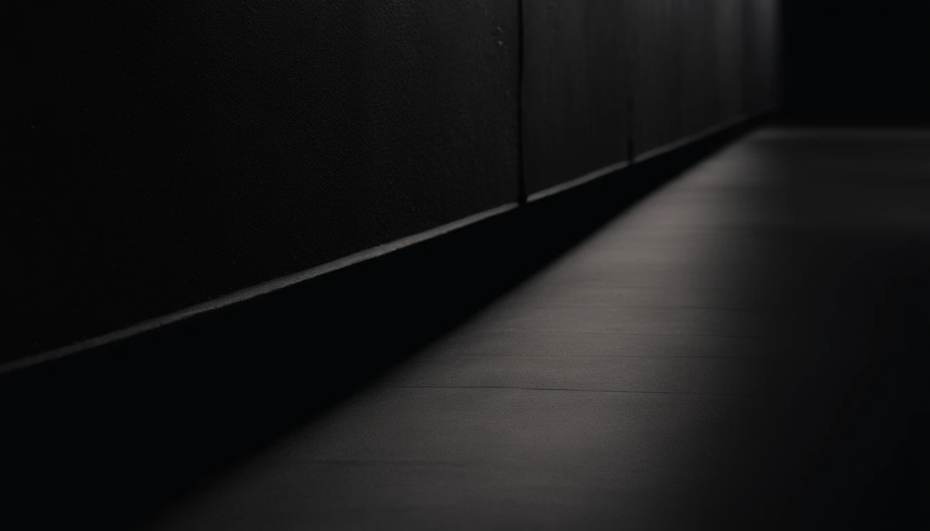 a detailed macro shot of the texture of an empty black wall, focusing on the fine grain and subtle imperfections that give it character and depth