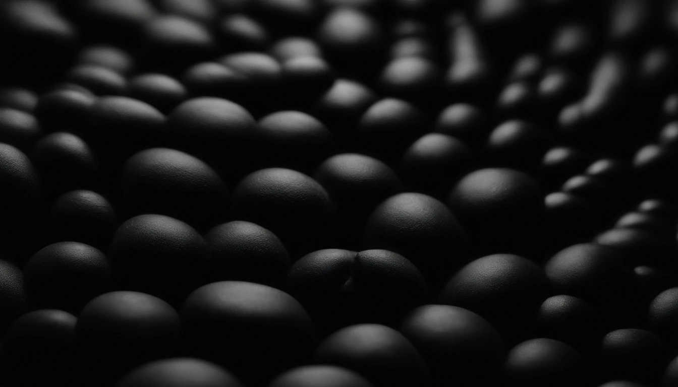a detailed macro shot of the texture of an empty black wall, focusing on the fine grain and subtle imperfections that give it character and depth