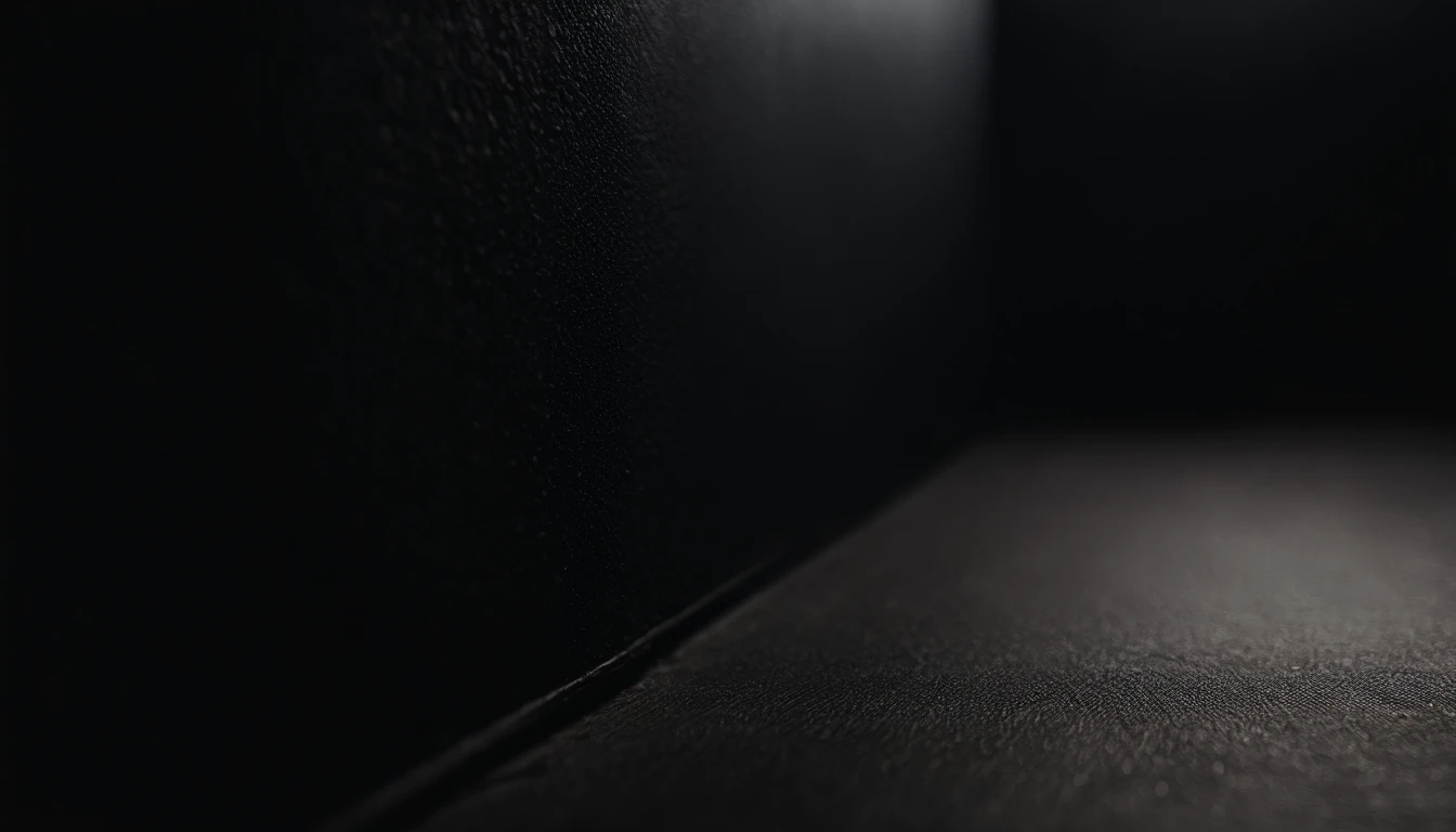 a detailed macro shot of the texture of an empty black wall, focusing on the fine grain and subtle imperfections that give it character and depth