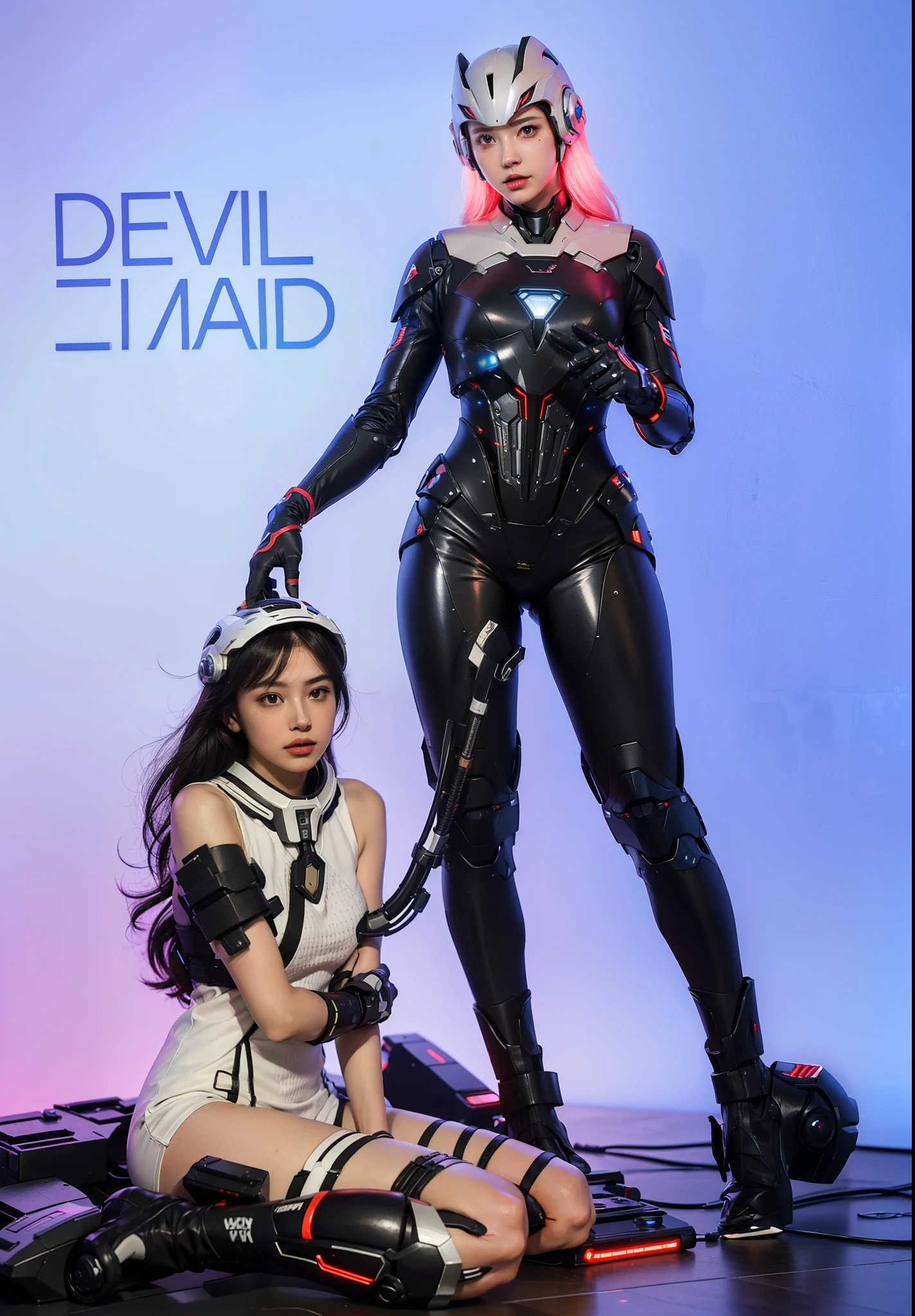 Futuristic high-tech style,Best quality,Fairy skin,(Fidelity :1.2),Eternal,ultra - detailed,actual,high high quality,movie light lighting,Ray traching,hyper HD,Upper part of the body, Future Iron Man mecha,Cinema lenses,tank battery,Launching equipment,Large-caliber artillery,ross tran 8 k,mechatankcyberarmoredchariotgirl,Wearing a cyberpunk technology helmet,Star Warframe Helmet,There is a breathing light on the body,The armor of the future shines,armed cannon,High-tech warframe