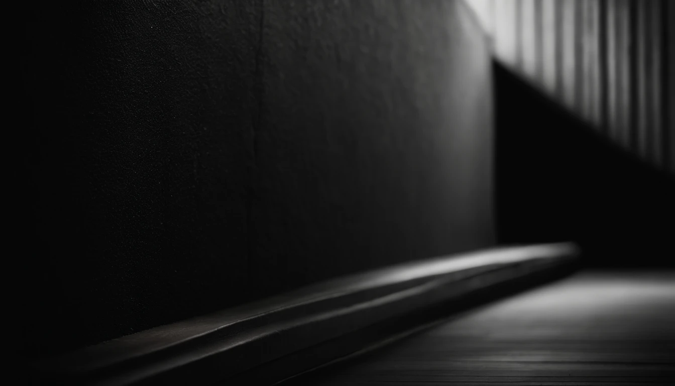 a detailed macro shot of the texture of an empty black wall, focusing on the fine grain and subtle imperfections that give it character and depth