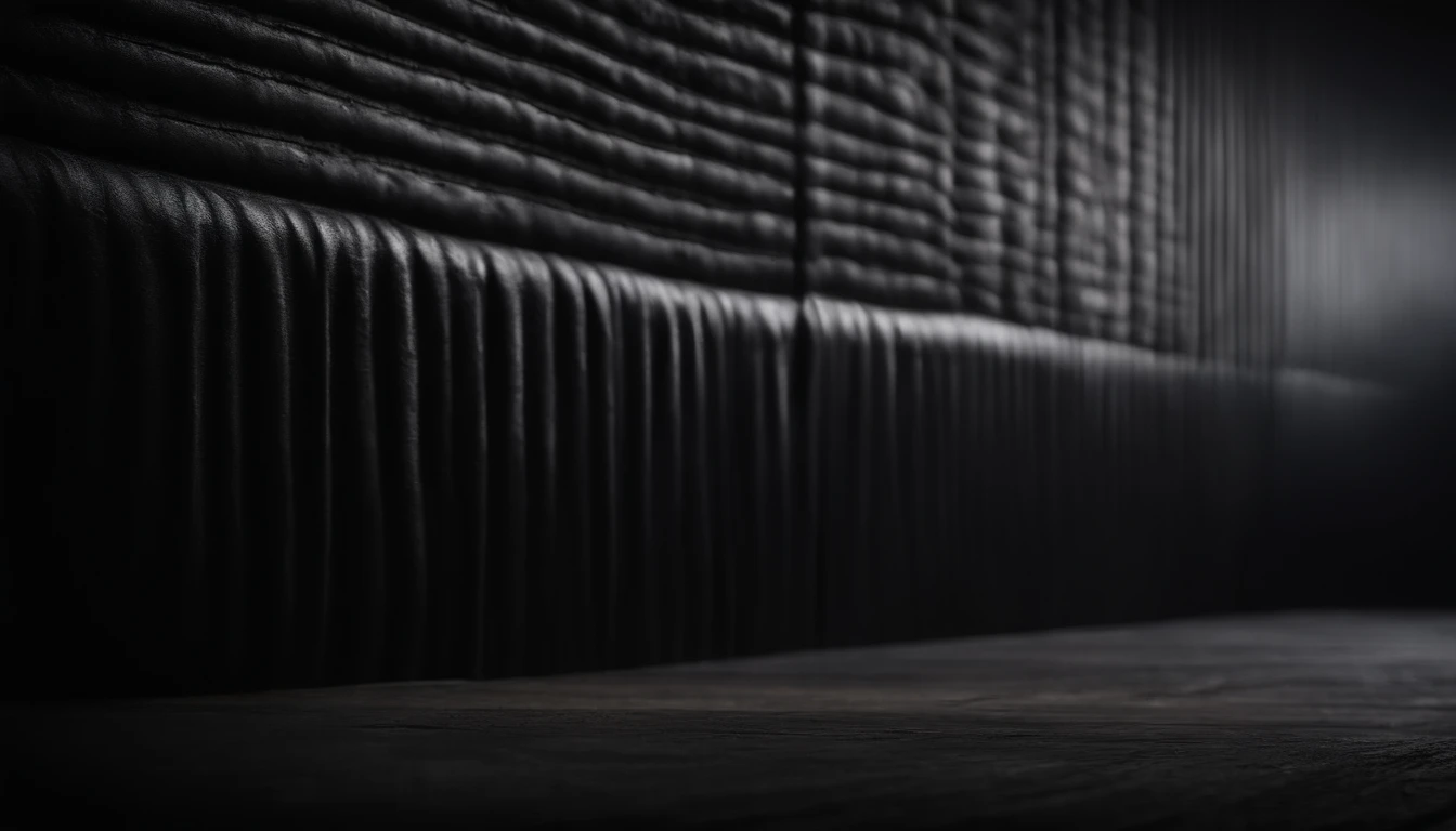 a detailed macro shot of the texture of an empty black wall, focusing on the fine grain and subtle imperfections that give it character and depth