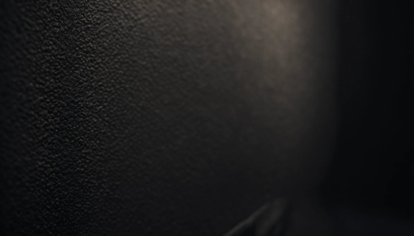 a detailed macro shot of the texture of an empty black wall, focusing on the fine grain and subtle imperfections that give it character and depth