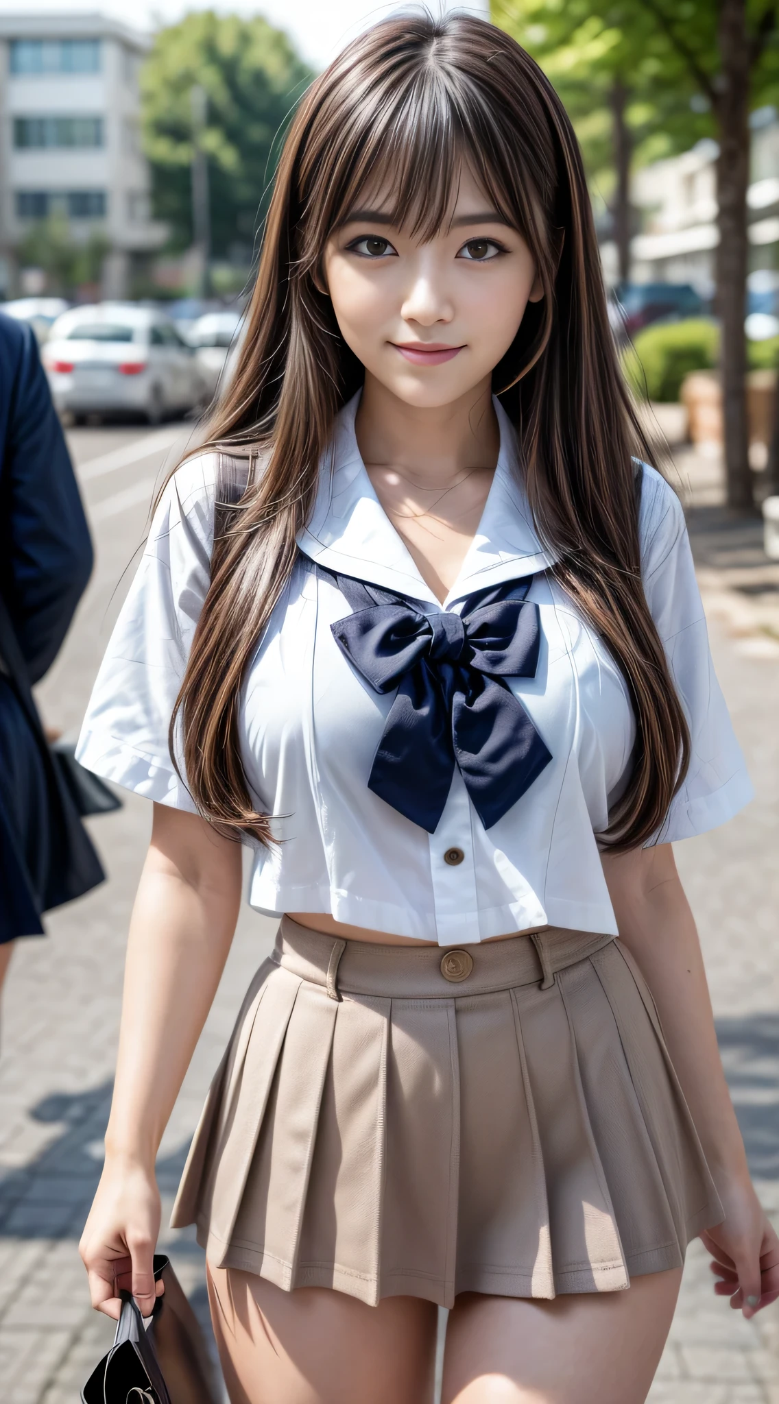 16K quality、highest quality, high resolution, real photos, (Super realistic、photorealistic)、((full body portrait))、(((Blonde very beautiful teenage female uniform idol)))、 ((NogizakaA large number of men in uniforms stand near a woman in uniform))、classroom、 (((blonde)))、 ((shiny hair、stick out one ear、medium long hair))、(blue eyes)、Idols in Nogizaka uniforms、(((A large group of molesters in uniform surrounding a woman:1.8))) 、(((My chest is grabbed, Grabbed by the buttocks, A bunch of men around grabbing her breasts, multiple hands, Thigh touched、being touched in the crotch、Clothes are torn off and skin is exposed:1.8)))、(((multiple handsで胸や股間を愛撫されている:1.5)))、(((My whole body is being caressed by multiple bare hands.、multiple handsで弄ばれている)))、(((both hands are tied behind the back、Both arms are grabbed behind the body)))、((open your legs wide、You can put your hand in your crotch))、はっきりしたdouble eyelid、Patchily's Eye、((school girl uniform))、white blouse、neck ribbon、jumper skirt、white socks、(((Lift up your skirt and show your white panties、The hem of her skirt is lifted above her waist and her panties are shown.:1.2)))、(high leg white panties)、(Big eyes、very beautiful and modest makeup, Makeup is light, blondeの美しい髪)、highly detailed eyes and face、well-groomed nose、thin eyebrows、(perfect eyes）、perfect hands、perfect fingers、brown loafers、(F cup big breasts)、((Only men in the surrounding crowd))、Clear, beautiful face and well-proportioned eyes, ( very beautiful and modest makeup, Makeup is light、well-groomed nose、thin eyebrows), (soft light, high quality, smooth and sharp, 10x pixelization, beautiful eyeshadow), （NSFW)、((ecstatic expression、reach sexual climax))、mouth is sloppily open、sexy mouth、smile、detailed and beautiful lips , cute round face, (cute japanese girl)、plump thighs、emphasize the thighs、hairstyle with bangs、delicate body、slim、skin that reflects light、model body shape、detailed fingers、beautiful eyes、long eyelashes、８head and body、Low - Angle、light reflected in the eyes、smaller face、double eyelid、big eyes、lip gloss、looking at the camera、background bokeh、Movie lighting from the front、light on the face、