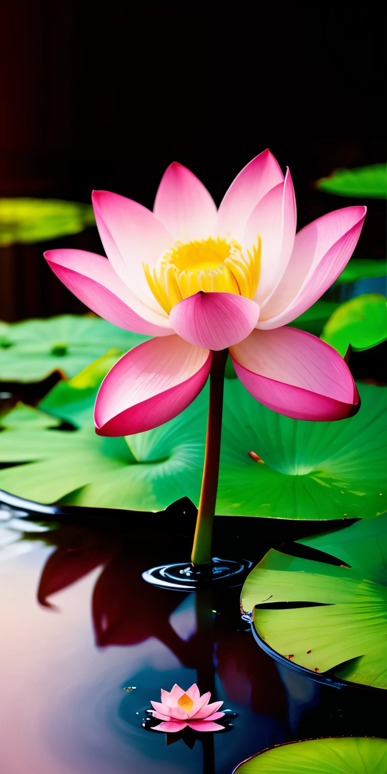 a single beautiful lotus flower