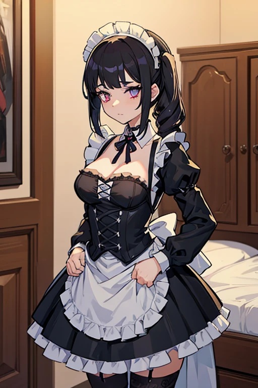 make a goth girl in a maid outfit have sex with a man