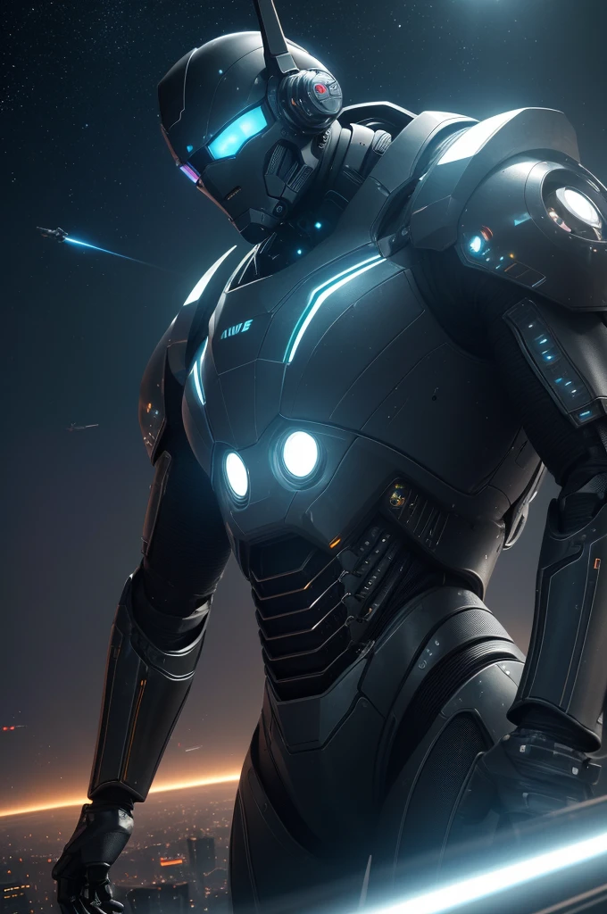 (best quality,4k,8k,highres,masterpiece:1.2),ultra-detailed,(realistic,photorealistic,photo-realistic:1.37),futuristic machine,advanced technology,metallic surface,shining lights,sci-fi atmosphere,colorful display panels,robotic arms,moving parts,high-tech interface,smooth curves,sharp edges,mechanical precision,electric blue color scheme,dynamic composition,dystopian city backdrop,urban landscape,hovering in mid-air,large scale,imposing presence,artificial intelligence,intergalactic exploration,space travel,otherworldly design,sleek aesthetics,innovative engineering,seamless integration,experimental propulsion,cosmic energy,blastoff to distant galaxies,extraterrestrial discoveries.