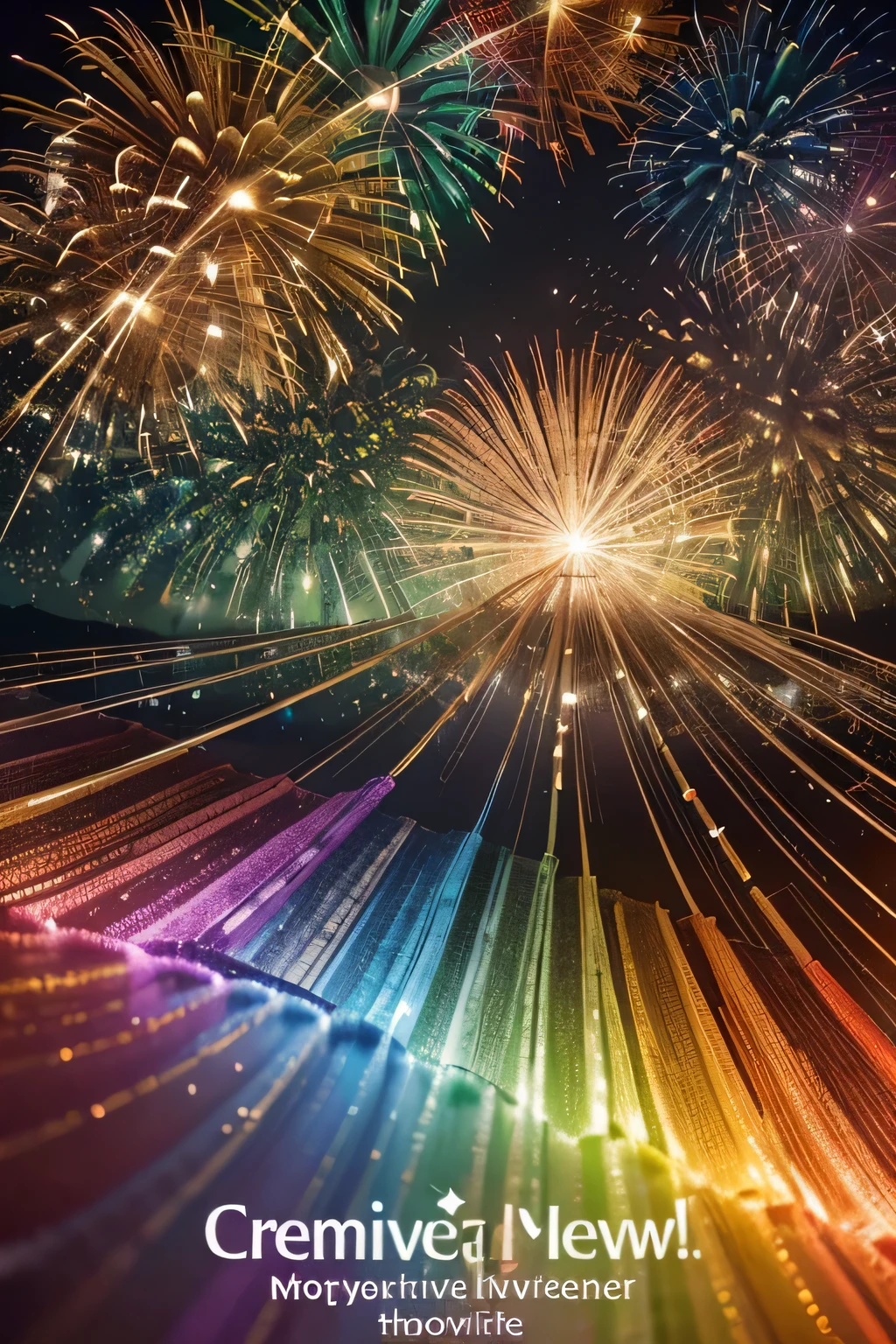 Create a scenario for a psychologist that transmits positive energy and celebrates the arrival of the New Year, usando alto brilho e cores vibrantes. Highlight vitality and emotional renewal, incorporating elements that symbolize hope and optimism. A paleta de cores deve ser exuberante, conveying a feeling of joy and vitality. -se de que o design seja estimulante, reflecting the psychologist'abordagem positiva e inspiradora, while transmitting a message of renewal and well-being for the coming year.
