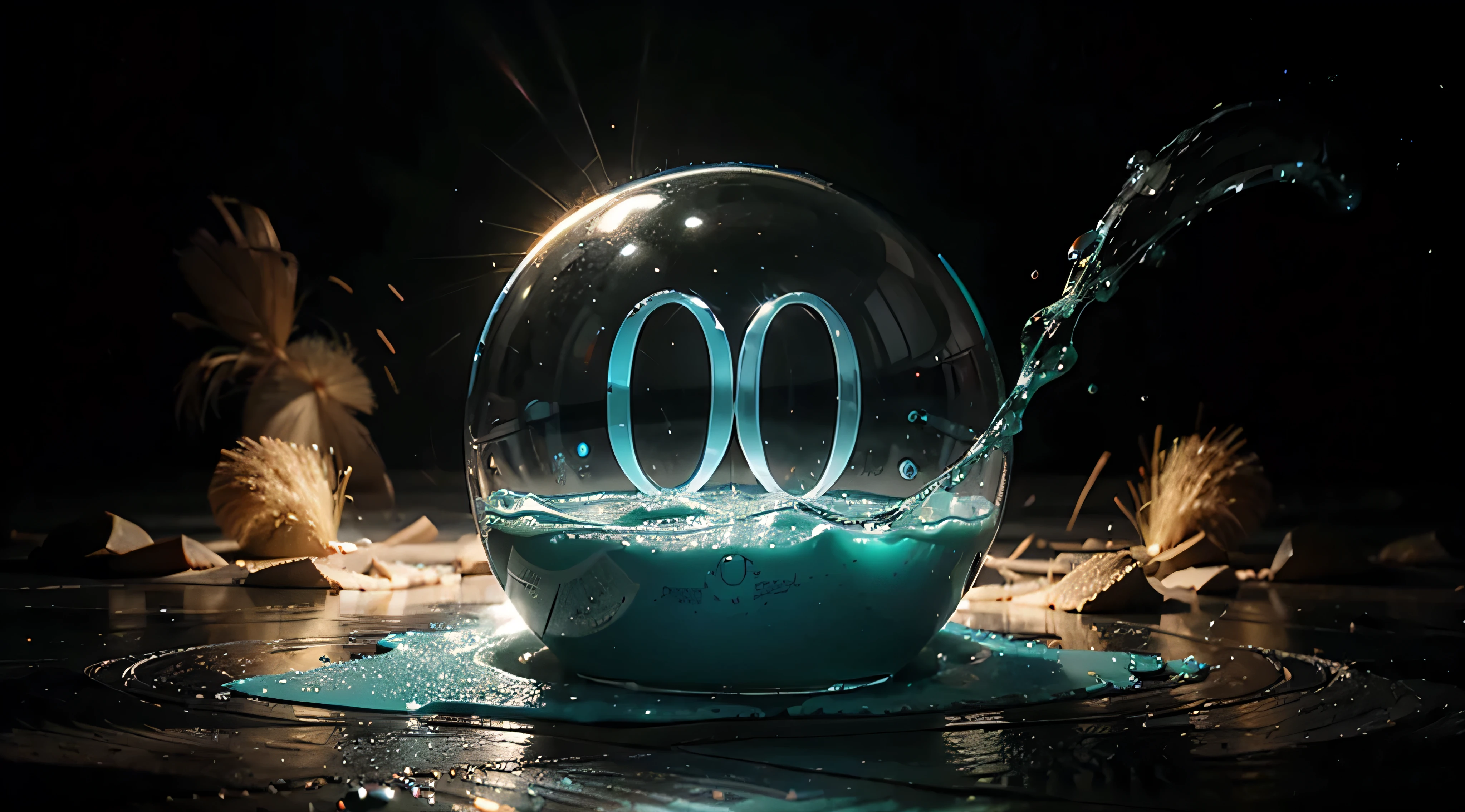 colored liquid orange white blue with bubbles, and a large inscription of numbers ((("2024"))) ,clear symmetrical numbers "2024",fluid flows in numbers,gradient transition,on a light green background,higly detailed ,8K