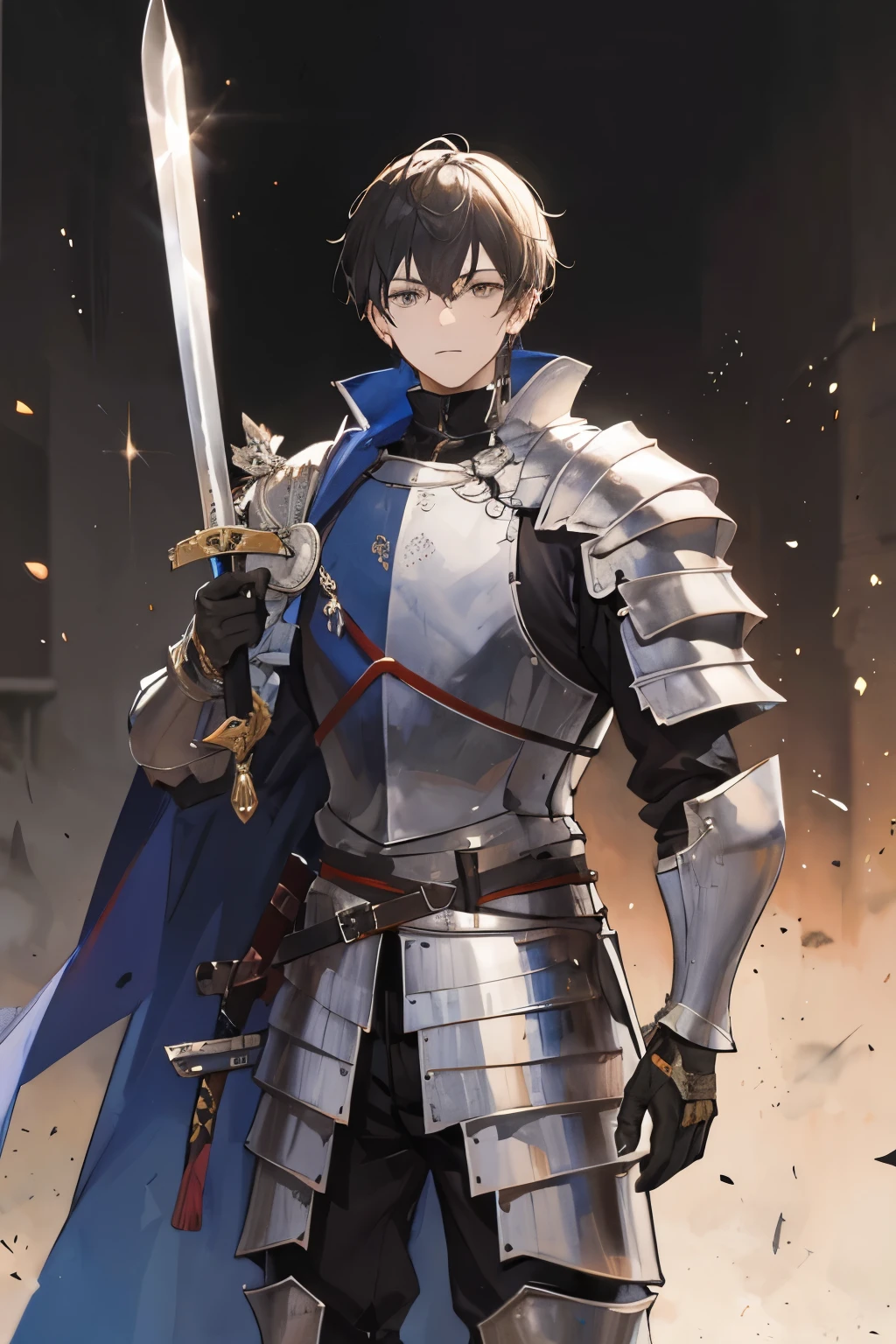 man with armor on holding a sword, knight