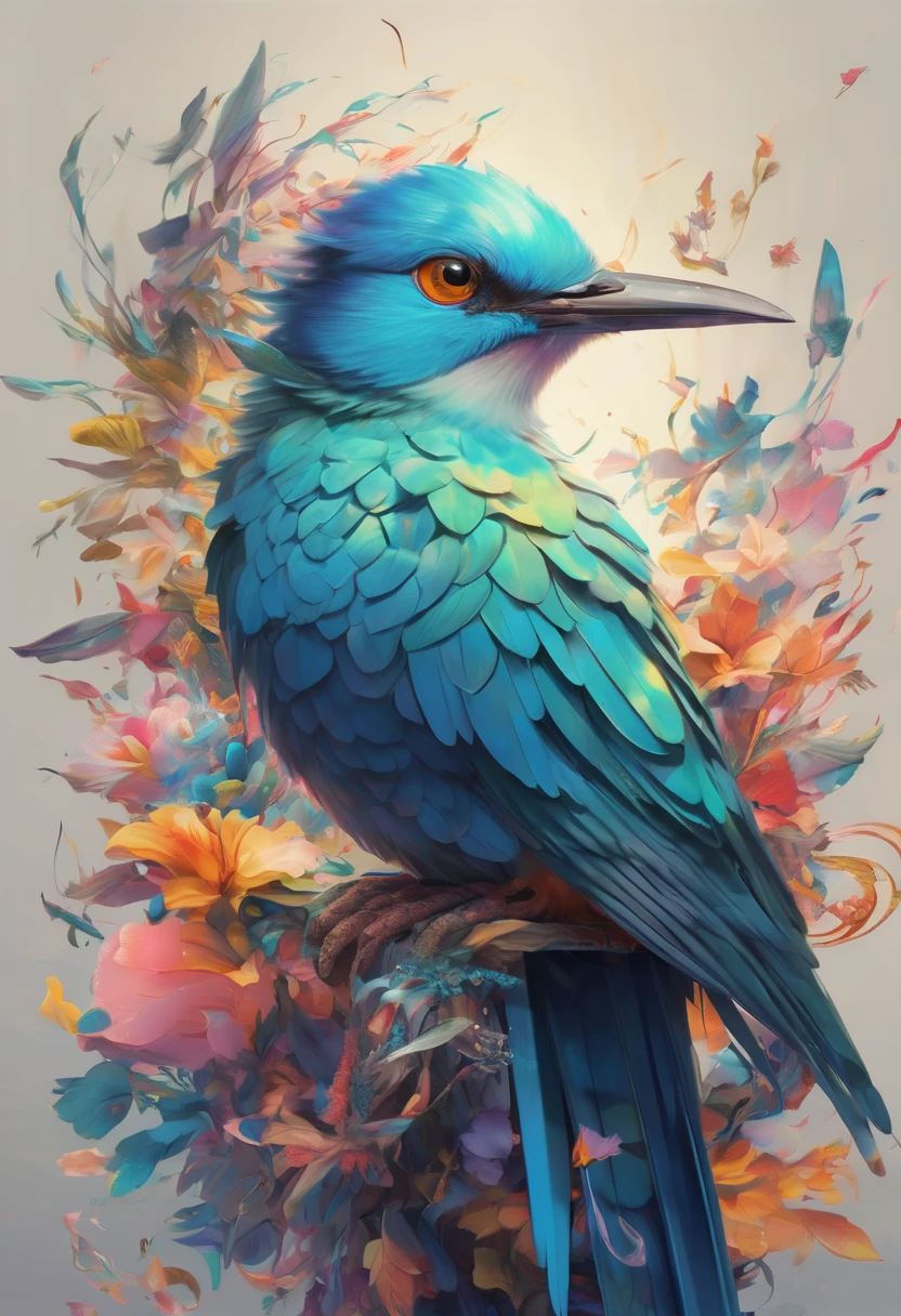 a bird in perfect geometrical harmony, intricate and hyperdetailed by Android Jones, Emily Kell, Rossdraws, Andree Wallin, Sung Choi, fluid ink and oil splash painting artistic fantasy art, album cover art, amazing depth, perfect ratio, hdr, 8k resolution, perfect balanced styles, intense light, muted colors,hyperdetailed masterwork by head of prompt engineering