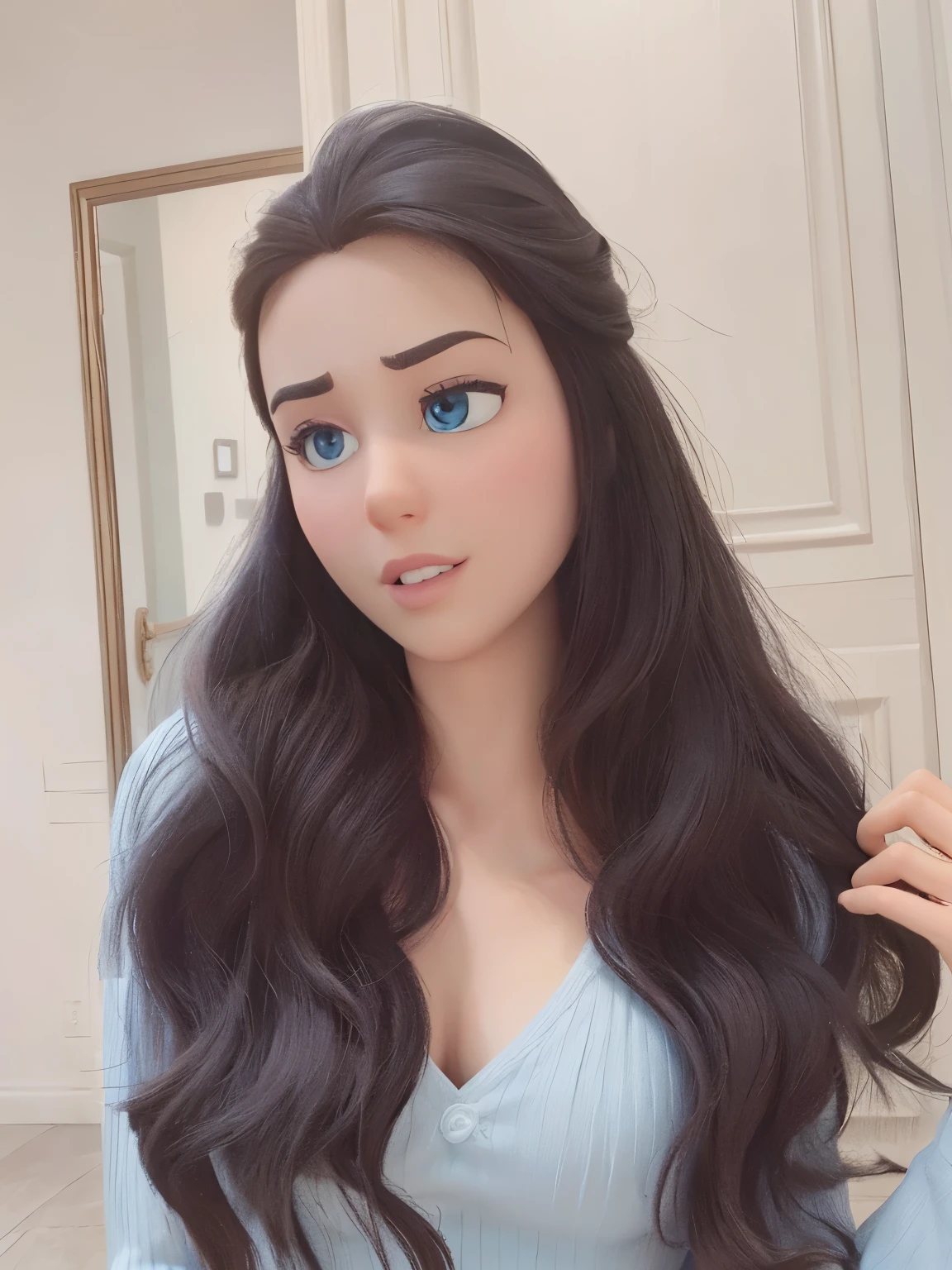 ((Realistic lighting, Best quality, 8K, Masterpiece: 1.3)), Focus: 1.2, 1girl, Perfect Body Beauty: 1.4, Slim Abs: 1.1, ((Dark Brown Hair)), (Jasmine: 1.4), (Private library room: 1.1), Super Fine Face, Fine Eyes, Double Eyelids, (((blowjob, sexy blowjob, on her knees, 1boy, ((POV blowjob)), sucking on cock))) (deepthroat, cumshot)