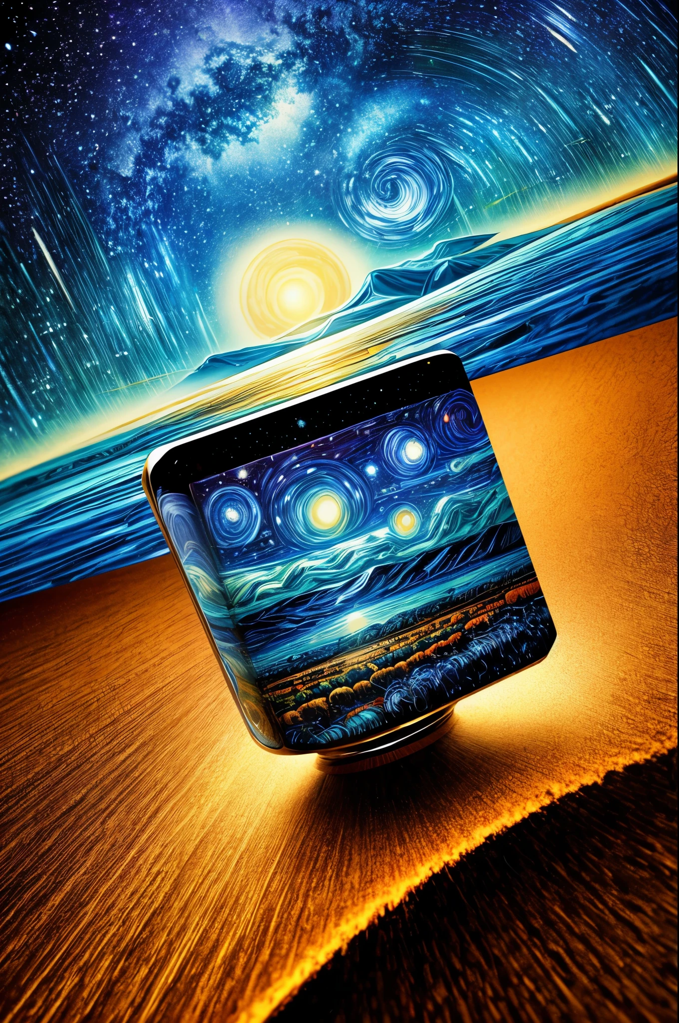 Flat Landscape Space Alien View Van Gogh Style Mark Brooks and Dan Mumford, Comic Art, Perfect, Smooth "Off-Center Vanishing Point