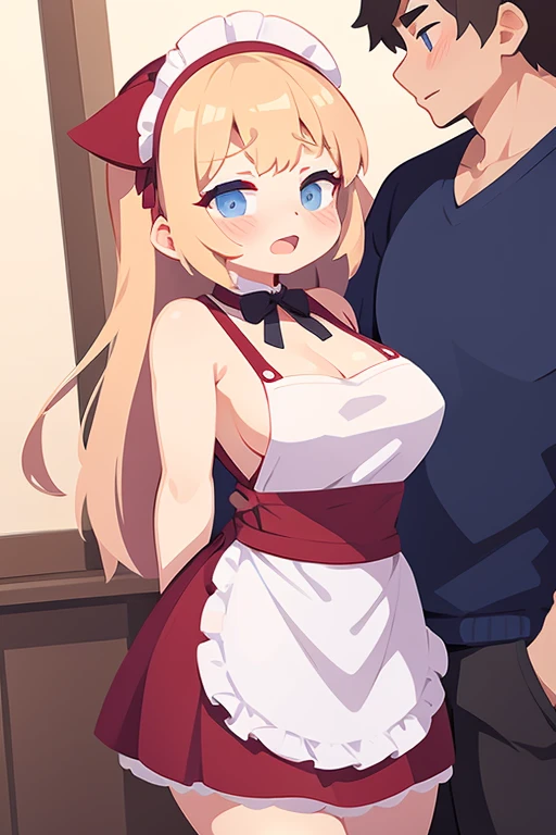 make a woman have sex with a man in an apron