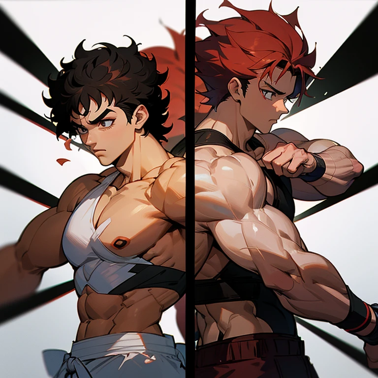 Jin vs Baki in baki art style