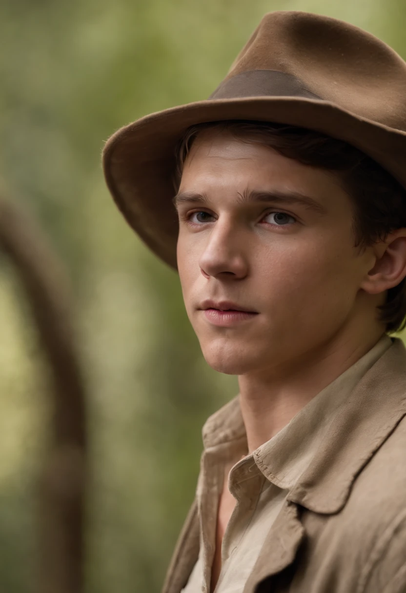 Tom holland dressed as Indiana jones