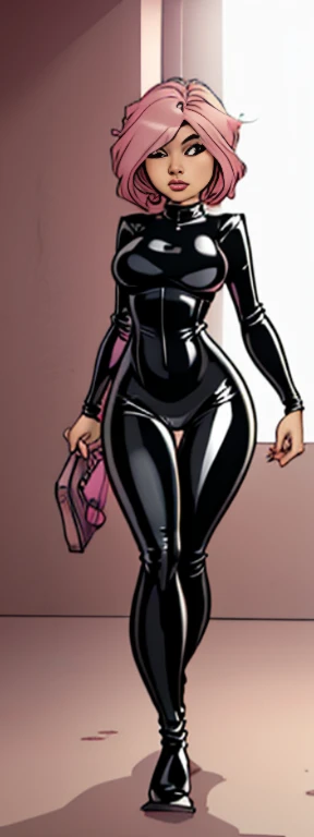 latex catsuit, pink hair, sexy, anal, show pussy