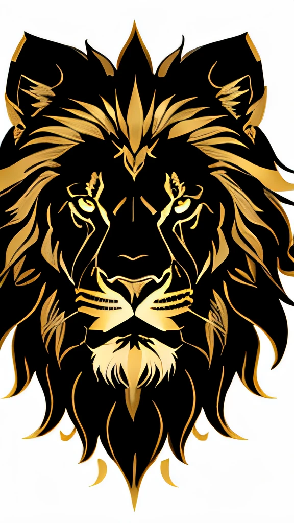 Black and golden lion that brings fear and terror