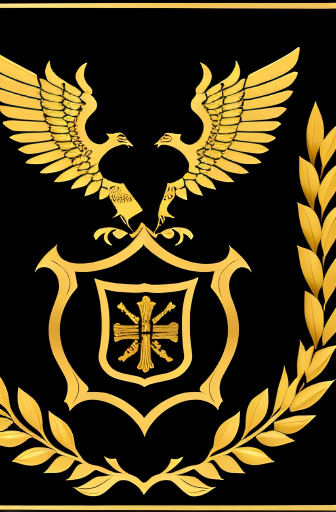 Black and gold coat of arms of the cavalry