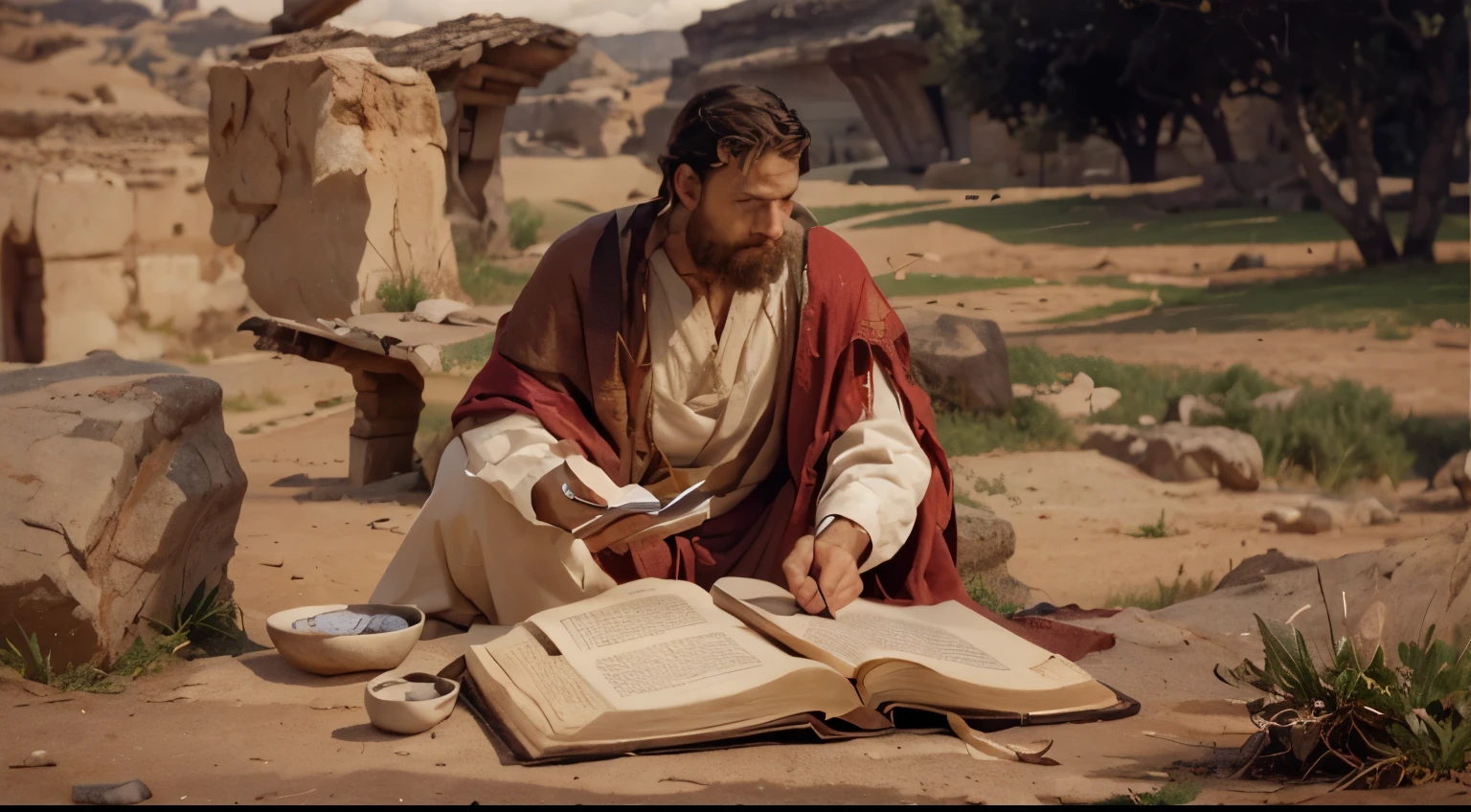 Paul writing the Bible 2,000 years ago