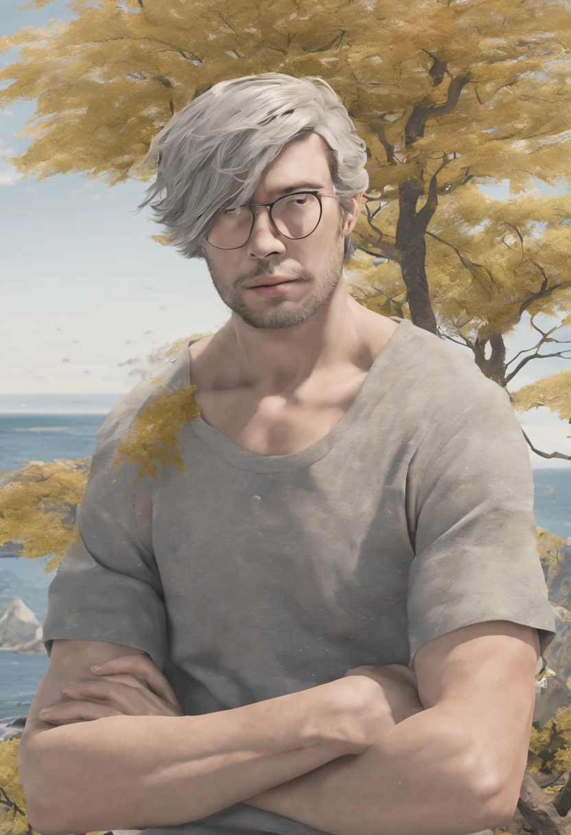 /Man standing with realistic proportions. Use geometric shapes to represent the body, arms and legs. shirtless man in front of bearded male face, beautiful reading 4k, (((normal penis)), soft background 40% color, sea background. // Clothes (optional) Add details to the man's clothing, such as his shirt, pants, and shoes. Choose colors that harmonize with the natural environment. //face Add details to the face, such as eyes, nose and mouth. Can include hair, beard or other external elements as desired. // Natural scenery Draw the landscape around the man. It can be a field with trees, mountains in the background or any desired natural environment. // Natural details Include natural elements, such as flowers, bushes, birds or streams, to bring more life to the scene. // Cores Choose very colorful for the background of the man and the scene. Use soft tones on the man's body and natural tones to convey a sense of calm. // Additional details (optional) Add additional details like shadows to give the scene depth and realism with a new tar road. verybadimagenegative_v1.3, ng_deepnegative_v1_75t, (bad image: 0.8), squint, sketches, (worst quality: 2), (low quality: 2), (normal quality: 2), low resolution, normal quality, ((monochrome) ), ((shades of gray)), skin spots, acnes, skin spots, bad anatomy, DeepNegative, back, tilted head, {Multiple people}, shorts, bad anatomy, bad hands, text, error, missing fingers , extra digit, less digits, cropped, worse quality, low quality, normal quality, jpegartifacts, signature, watermark, username, blurry, bad feet, cropped, poorly drawn hands, poorly drawn face, mutation, deformed, worst quality, low quality, normal quality, jpeg artifacts, signature, watermark, extra fingers, fewer digits, extra limbs, extra arms, extra legs, malformed limbs, fused fingers, many fingers, long neck, cross-eyed, mutant hands , polar lowres, bad body, balls on penis, punch on scrotum outside legs, poorly made scrotal balls, bad proportions, gross pro