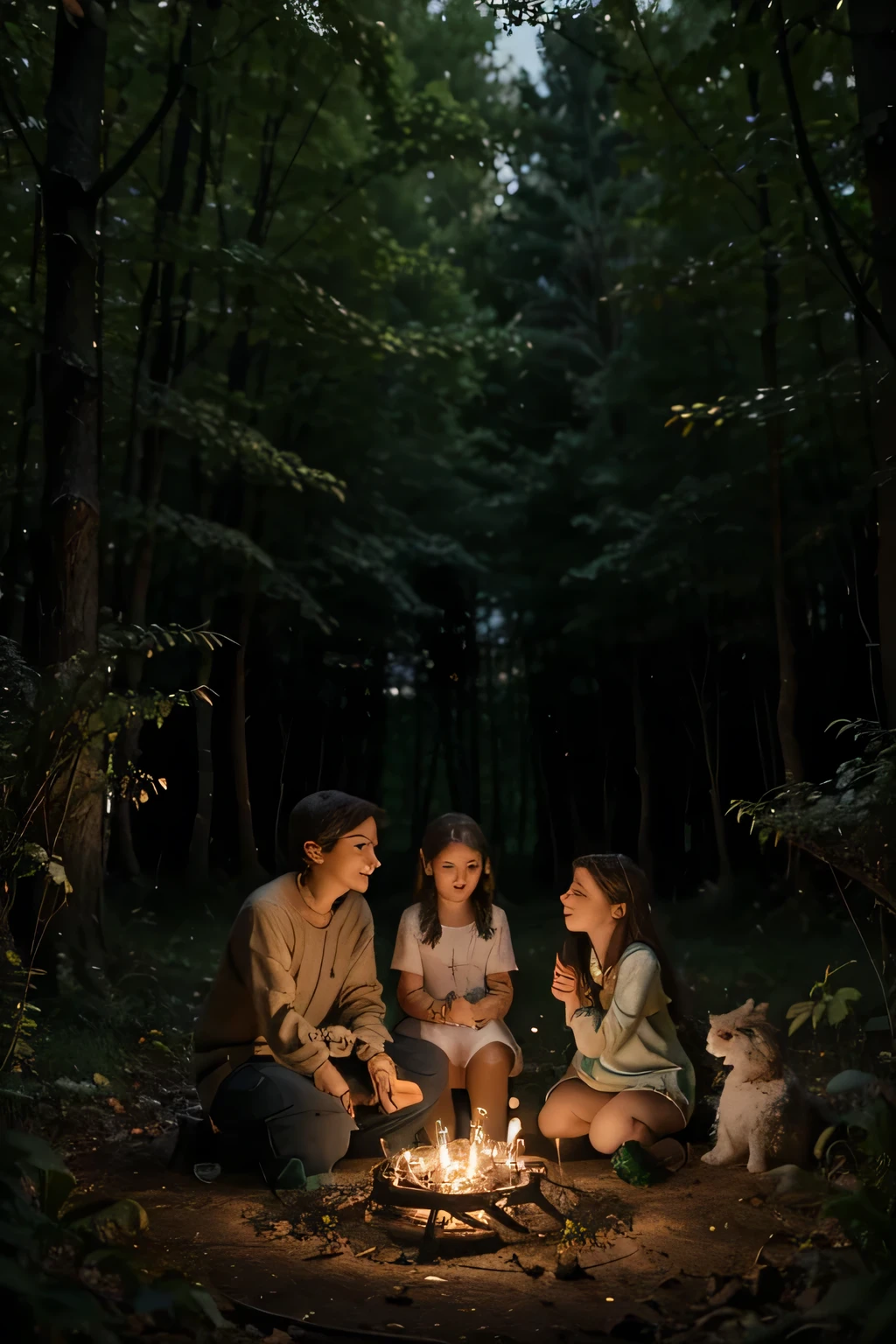 Aventuras estreladas" is a charming children's story that follows the exciting journey of three best friends – Mia, a garota curiosa, Leo, o garoto aventureiro, e Zoe, the wise. Uma noite clara, they gather at their favorite place, uma clareira aconchegante na Floresta Encantada, contemplate the twinkling stars in the sky.
