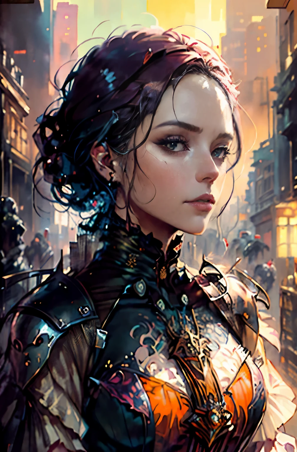 Delicate composition, hyper detailed, best quality, steampunk, cinematic light,
(beautiful detailed background: 1.2), (street side: 1.2) black panther movie
