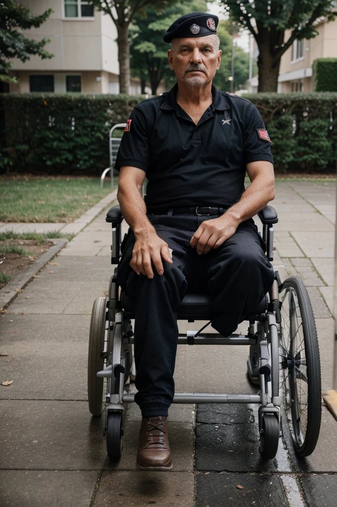 war veteran in a wheelchair with no legs